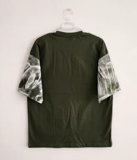 تیشرت باکسی سبز طرحدار