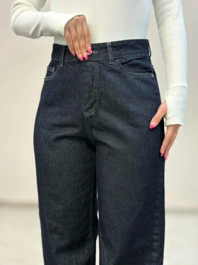 شلوار جین نیمبگ سورمه ای 6321