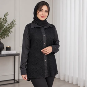 شومیز گیپور تارا مشکی