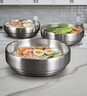 کاسه دو جداره استیل سیلور یونیک پلاس / Unique plus