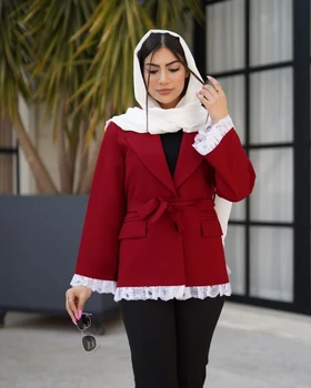 کت دانتل دوزی تک دکمه مدل رومینا کد 2799