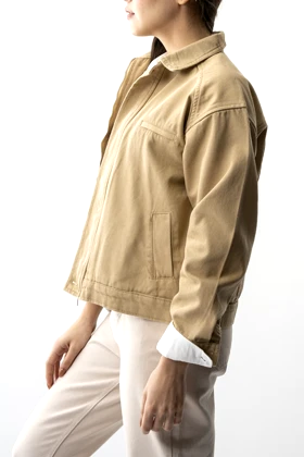 کت برش‌دار جیب‌دار کتان زنانه