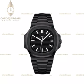 ساعت مچی پتک فیلیپ تمام مشکی موتور اتوماتیک Patek Philippe Nautilus
