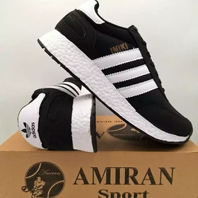 کتانی آدیداس مشکی سفید مردانه و پسرانه مشابه اورجینال ( قیمت تولید ارسال رایگان)