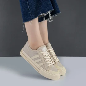 کفش و کتانی زنانه و دخترانه مدل آدیداس ADIDAS رنگ کرم کد F107
