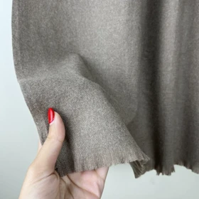 شال پاییزه موهر ساده تک‌رنگ 20536 (خاکی تیره)