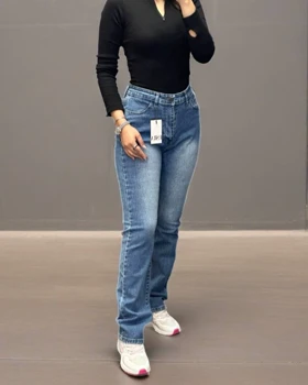 شلوار زنانه مدل جین (واید استریت ) کد 3008 (اصالت ضمانت)