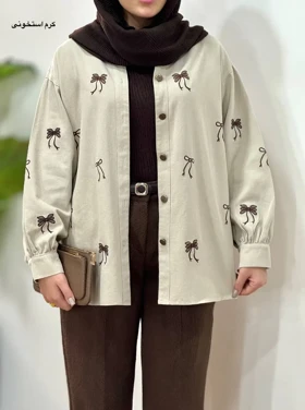 مانتو کتان کاغذی گلدوزی لیزا 1