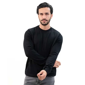 پلیور بافت اسلیم فیت یقه گرد مردانه - 03252354