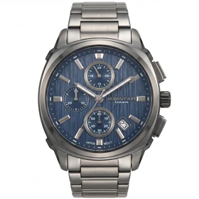 ساعت مچی مردانه رومانسون EXCLUSIVE مدل FS.2012.02 کرنوگراف بند استیل نقره‌ای صفحه سرمه‌ای
