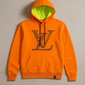 هودی نارنجی LV مردانه پارچه نخ پنبه سه نخ اعلا