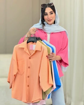شومیز تک جیب استین دکمه