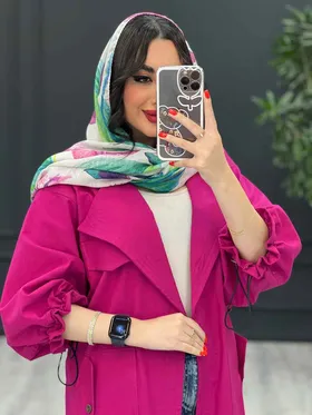 مانتو لینن آستین و پشت گت دار