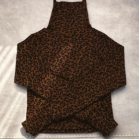 کراپ یقه اسکی پلنگی فینگردار