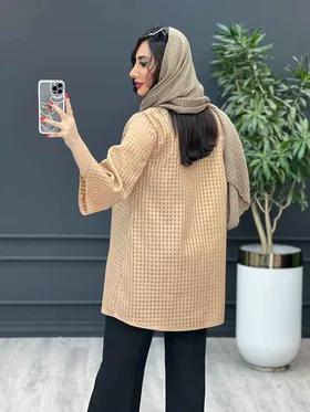 مانتو حصیری یقه گرد