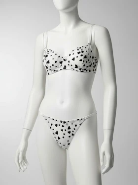 ست شورت و سوتین فنردار تور طرح قلب