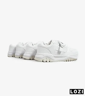 کفش کتانی بگ دار مردانه سفید شیری BERSHKA