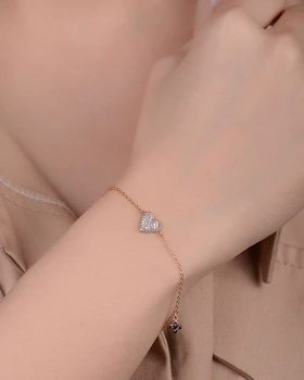 دستبند قلبی نگین‌دار ژوپینگ