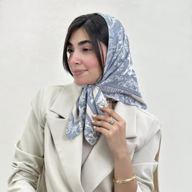 مینی اسکارف زنانه طرحدار تویل | آی بولک