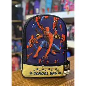 کوله پشتی مدرسه طرح دار جلو زیپ