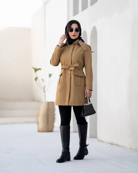 بارانی کمر دار آستر دار کد 2233