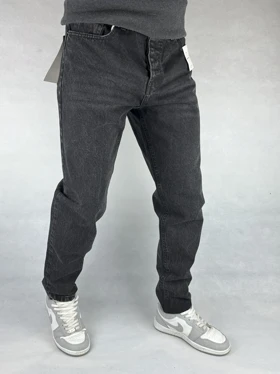 شلوار مام فیت مردانه ذغالی ساده 144