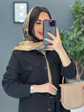 مانتو جین کاغذی جیب دکمه