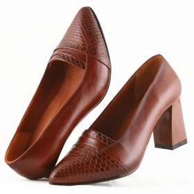 کفش پاشنهدار زنانه چرم یلسان مدل تارا کد 613-MRV