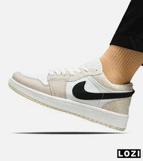 کفش کتانی مردانه سفید کرم نایک NIKE jordan 1