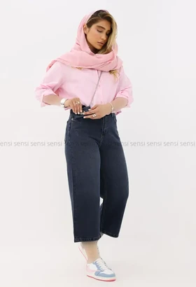 شلوار جین نیم بگ کد1005009