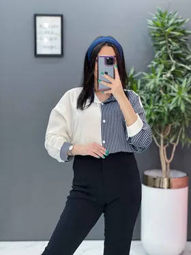 شومیز ترکیبی راه راه