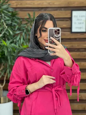 مانتو لینن چهارجیب آستین بند دار