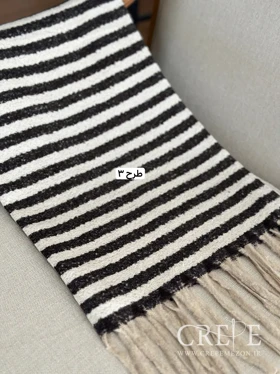 شال قهوه ای موهر حوله ای