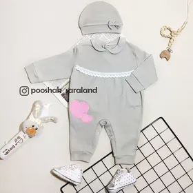 سرهمی نوزاد دخترانه طرح قلب رنگی