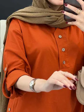 مانتو جلو بسته سه دکمه هاله