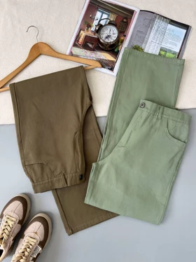 شلوار کتان نیم بگ کد 4987