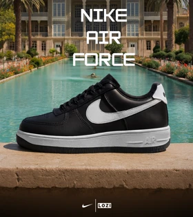 کفش مردانه و زنانه مشکی سفید NIKE AIR FORCE مدل 4875