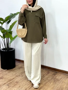 تونیک مانتویی لینن شادان(ایراد دار)