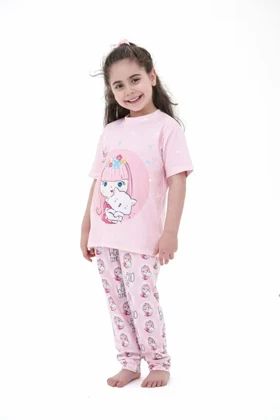 تیشرت شلوار بچگانه دختر و پیشی