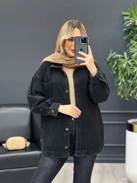 مانتو جین دو جیب زاپ‌دار