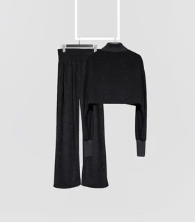 ست کراپ و شلوار مخمل Pinki 6605