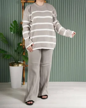 بلوز و شلوار پینترستی# 2049 (خاکی)