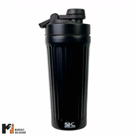 شیکر ورزشی استیل درب پیچی کد 1321-2 (مشکی)