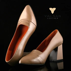 کفش پاشنه‌دار زنانه چرم یلسان مدل تارا کد 613-GN
