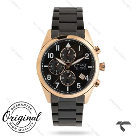 ساعت کرست مردانه 6311-2 صفحه مشکی بند مشکی Crest-10954-G