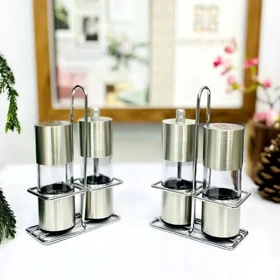 نمک پاش و فلفل ساب استیل استند دار - شنگیا