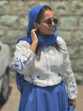 شومیز گلدوزی وارداتی لینن