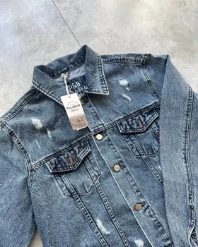 کت جین مردانه آبی زاپ‌دار PULL&BEAR
