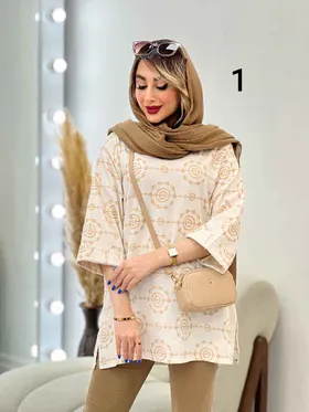 مانتو لینن نچرال خامه دوزی