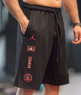 شلوارک بگ جردن (Jordan) پارچه غواصی لطیف با لوگو گلدوزی (ژله ای)